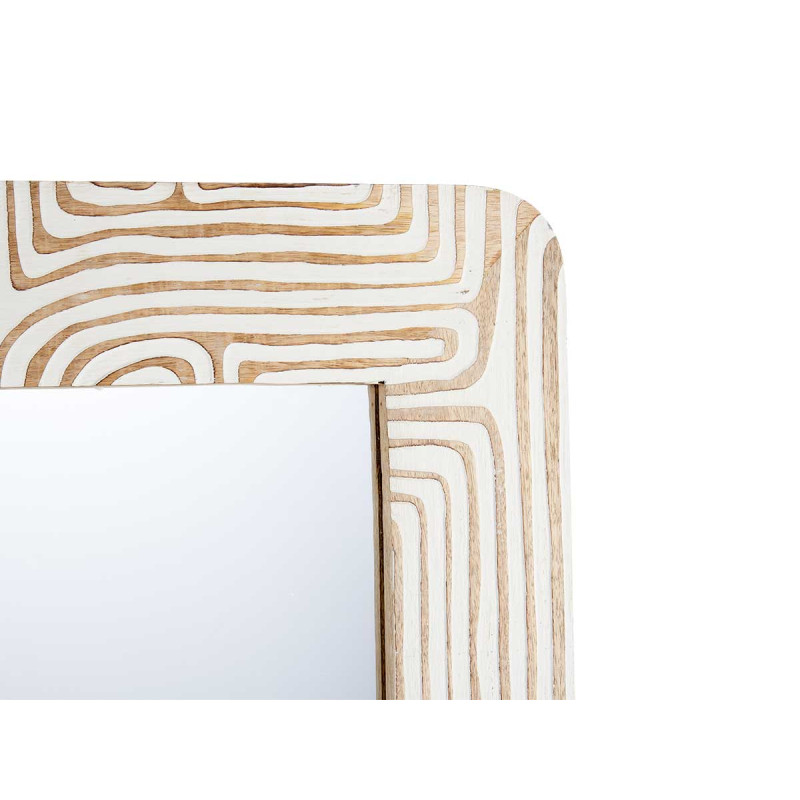MIROIR 60 X 90 CM COURBES NATUREL BLANC
