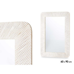 ESPEJO 60 X 90 CM LINEAS NATURAL BLANCO