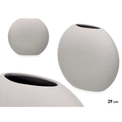 VASO CERAMICA FORMATO CIRCULAR 29CM CINZENTO