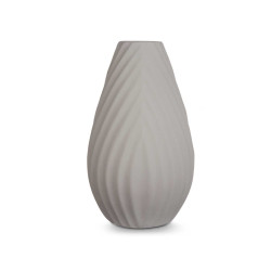 VASO CERAMICA RISCAS DIAGONAIS 41CM CINZENTO