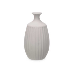 JARRON CERAMICA CUELLO ESTRECHO 39CM GRIS