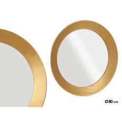 MIROIR ROND DORE 80CM