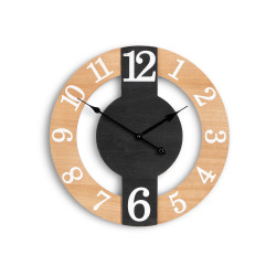 RELOJ PARED NEGRO NATURAL