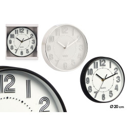 ROUND CLOCK 20 CM STRIPED NUMBERS ASSORTED 2