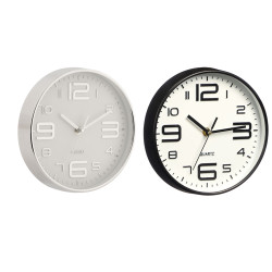 HORLOGE RONDE 20 CM NOMBRES GRANDS ASSORT 2 