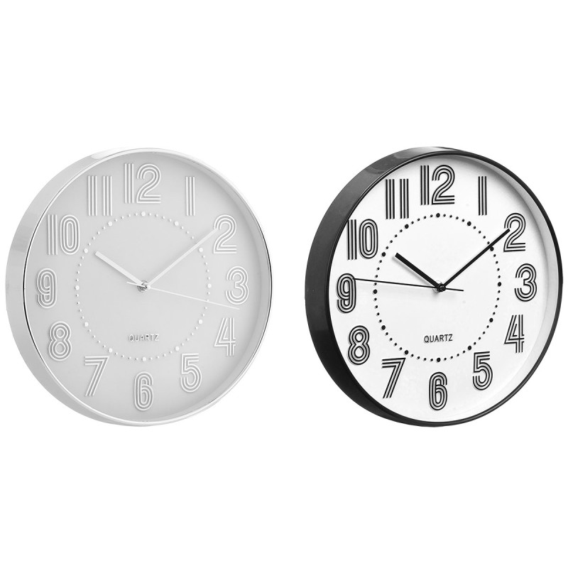 RELOJ REDONDO 30 CM NUMEROS RAYAS SURT 2 