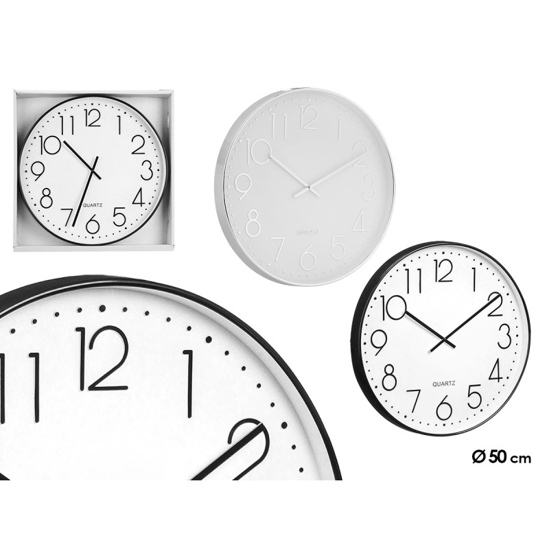 HORLOGE RONDE 50 CM SIMPLE ASSORT 2 