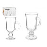 TAZA VIDRIO CAFE LATTE CON PIE Y ASA 250ML