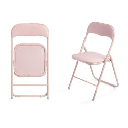 CHAISE PLIANTE PVC ROSE