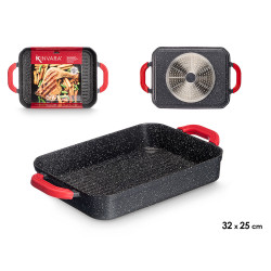 POELE GRILL 32X25CM CREUSE FONDU INDUCTION