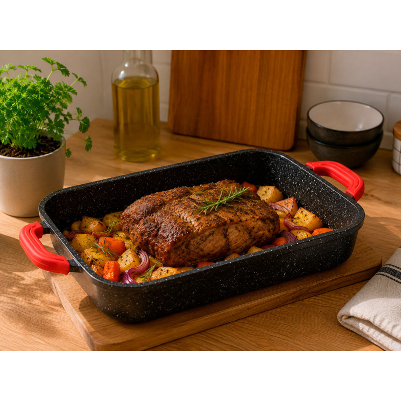 POELE GRILL 32X25CM CREUSE FONDU INDUCTION