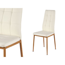 CHAISE BLANCHE AVEC PIEDS COULEUR BOIS