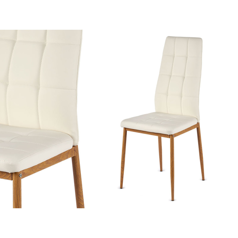 WHITE CHAIR WOOD COLOUR LEGS