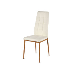 WHITE CHAIR WOOD COLOUR LEGS