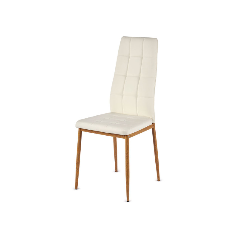 CHAISE BLANCHE AVEC PIEDS COULEUR BOIS