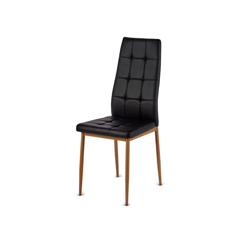 SILLA NEGRA PATAS COLOR MADERA