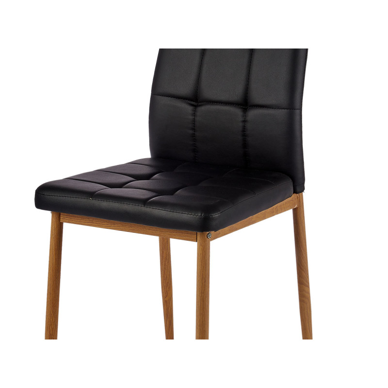 CHAISE NOIRE AVEC PIEDS COULEUR BOIS