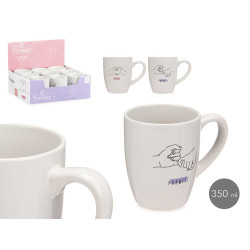 TAZZA IN PORCELLANA 350 ML LINEA MANI ASSORT 2