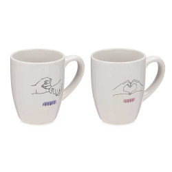 TAZZA IN PORCELLANA 350 ML LINEA MANI ASSORT 2