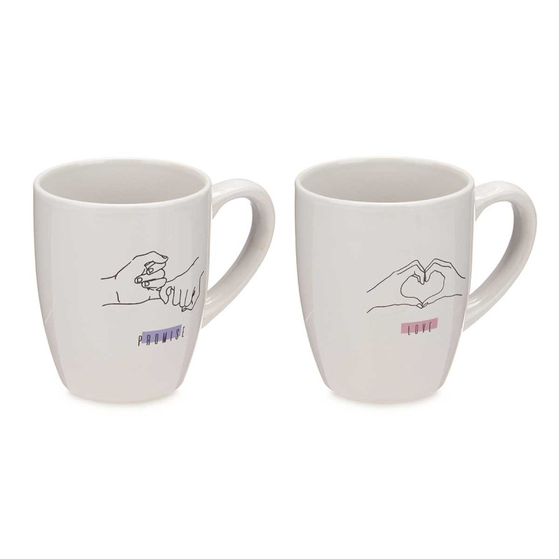 TAZZA IN PORCELLANA 350 ML LINEA MANI ASSORT 2