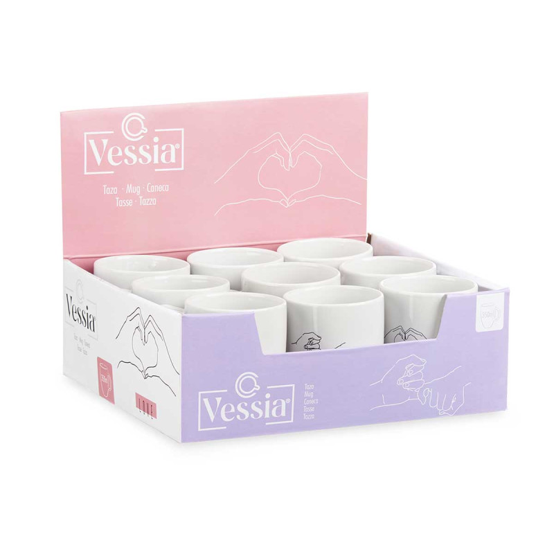 CANECA PORCELANA 350 ML HANDS LINE SORT 2