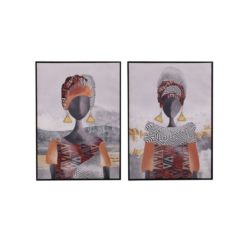 WOMAN EARRINGS PAINTING AST 2 50X70CM