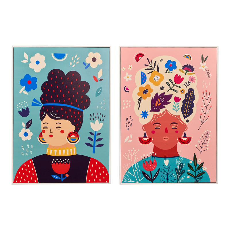CUADRO MUJER COLORES SURT 2 50X70CM