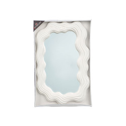 WHITE PLASTIC MIRROR SHAPE 45CM