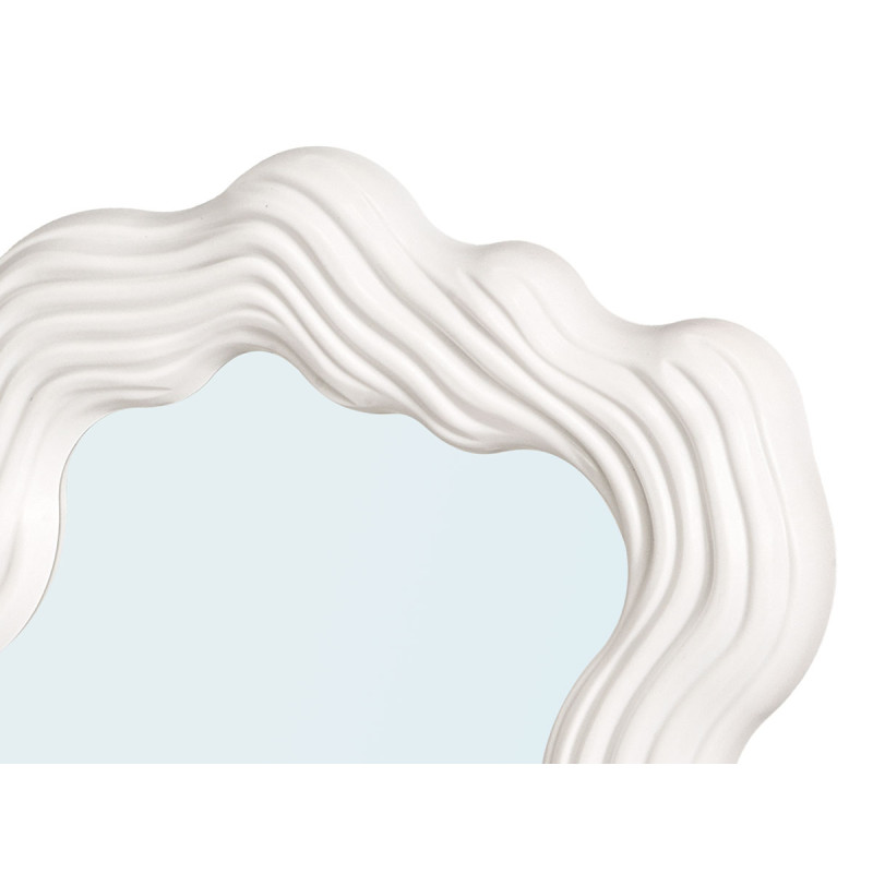 WHITE PLASTIC MIRROR SHAPE 45CM