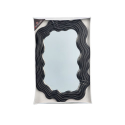 BLACK PLASTIC SHAPED MIRROR 45CM