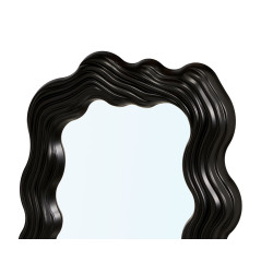 ESPELHO MOLDADO EM PLÁSTICO PRETO 45CM