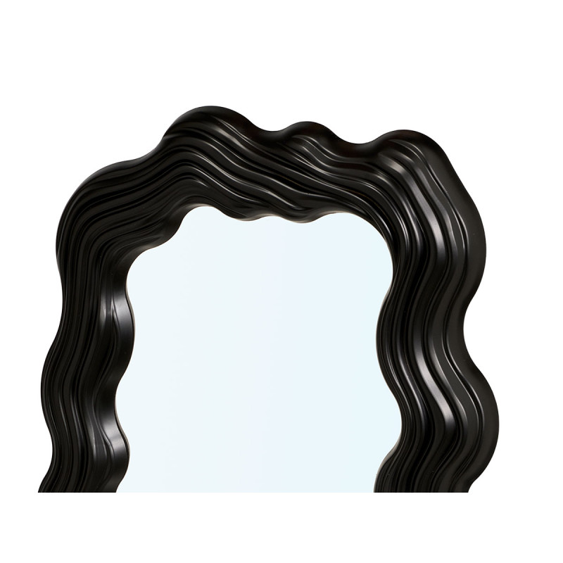 MIROIR DE FORME EN PLASTIQUE NOIR 45CM