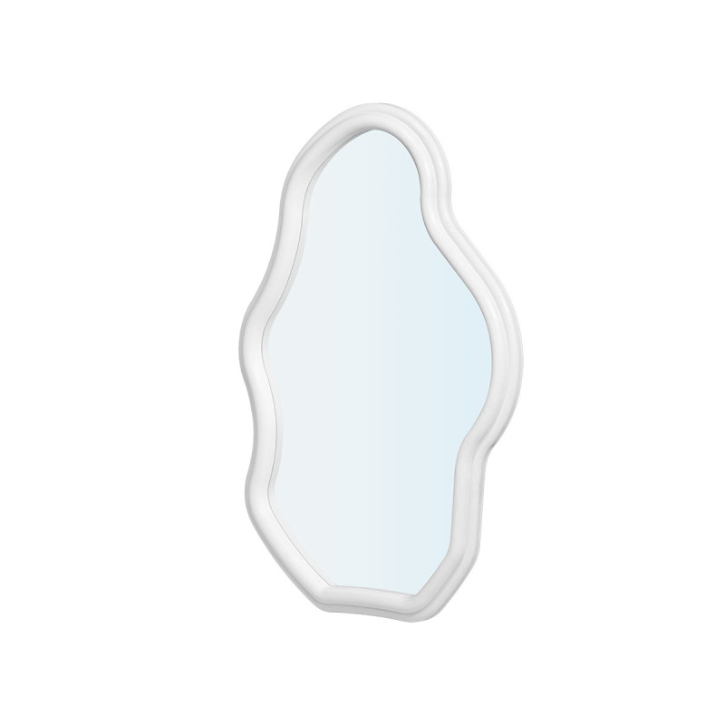 WHITE PLASTIC SHAPED MIRROR 72CM