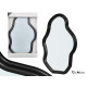 MIROIR DE FORME EN PLASTIQUE NOIR 72CM