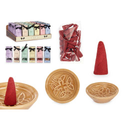 30 CONES INCENSO SUPORTE 6 AROMAS SORT