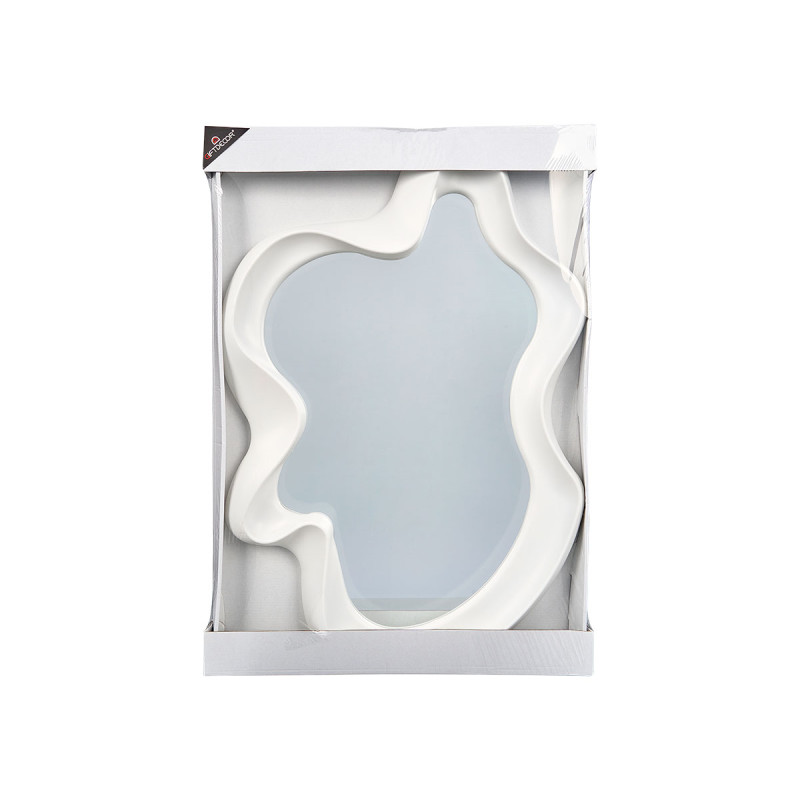 WHITE PLASTIC MIRROR SHAPE 80CM