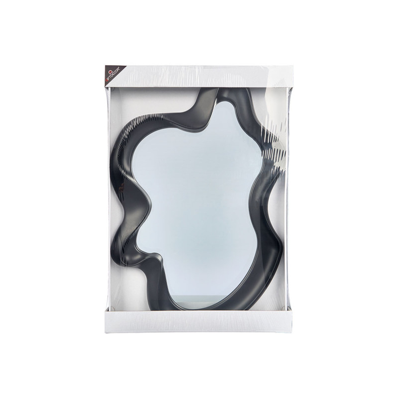 BLACK PLASTIC SHAPED MIRROR 80CM