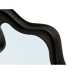 BLACK PLASTIC SHAPED MIRROR 80CM