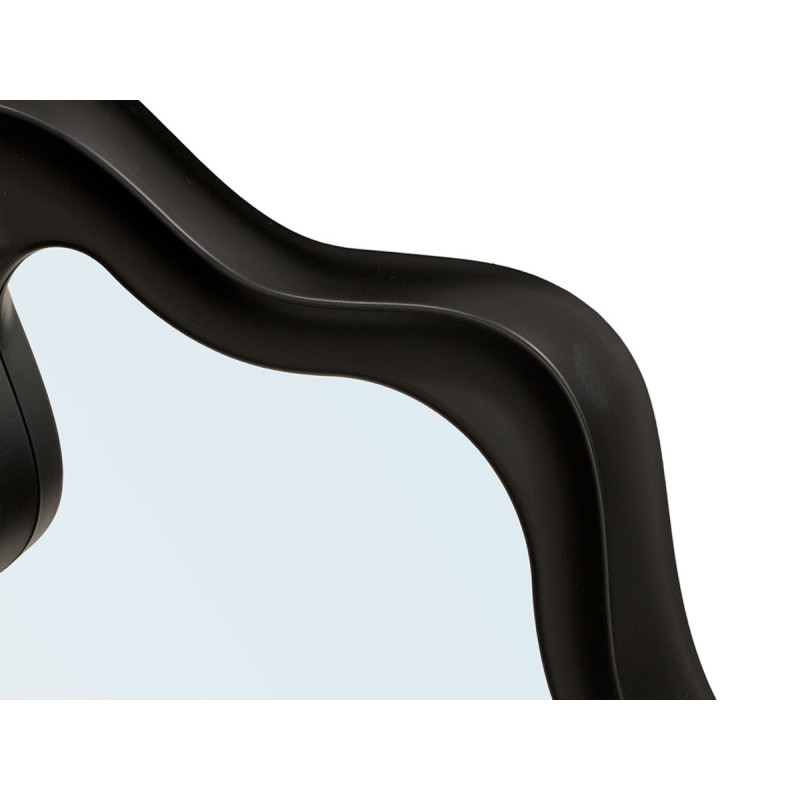 BLACK PLASTIC SHAPED MIRROR 80CM