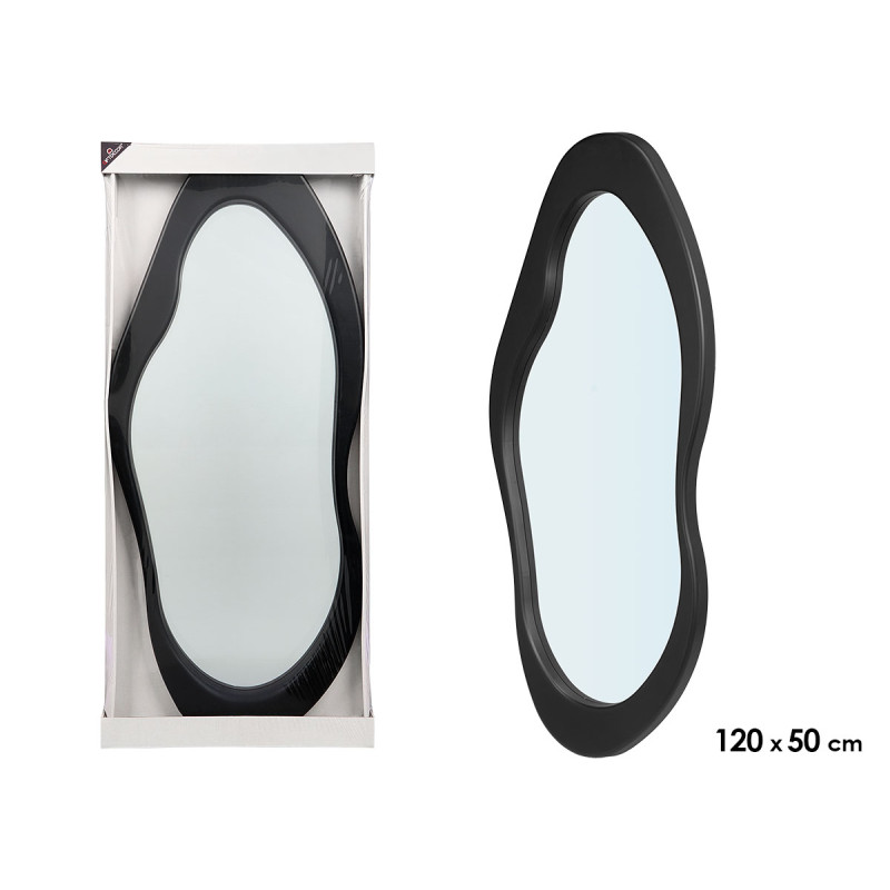 ESPELHO EM FORMA DE PLÁSTICO PRETO 120CM