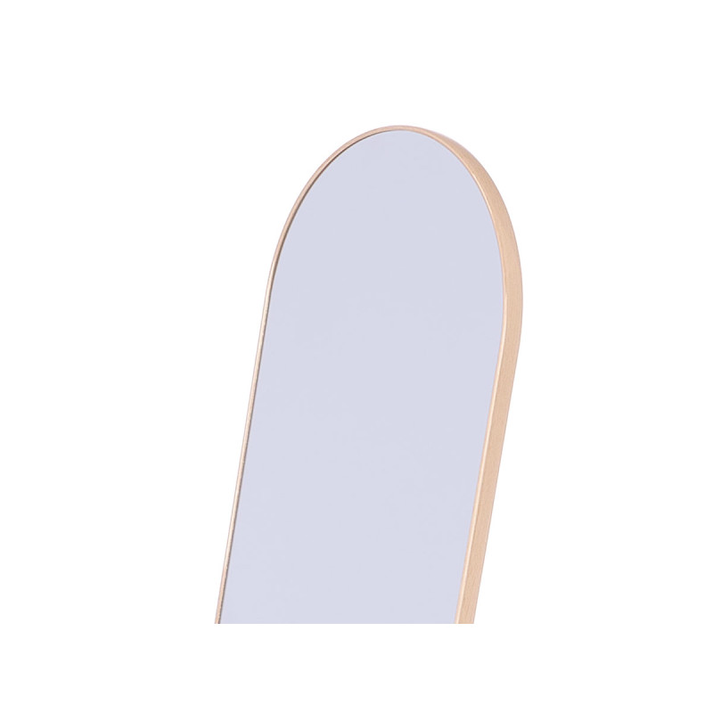 FOOT MIRROR WITH LIGHT WOOD FINISH