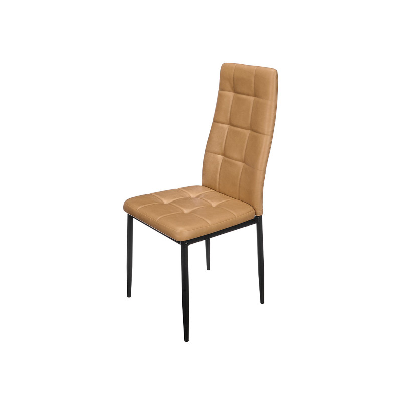 SILLA RESPALDO ALTO CUERO BEIGE