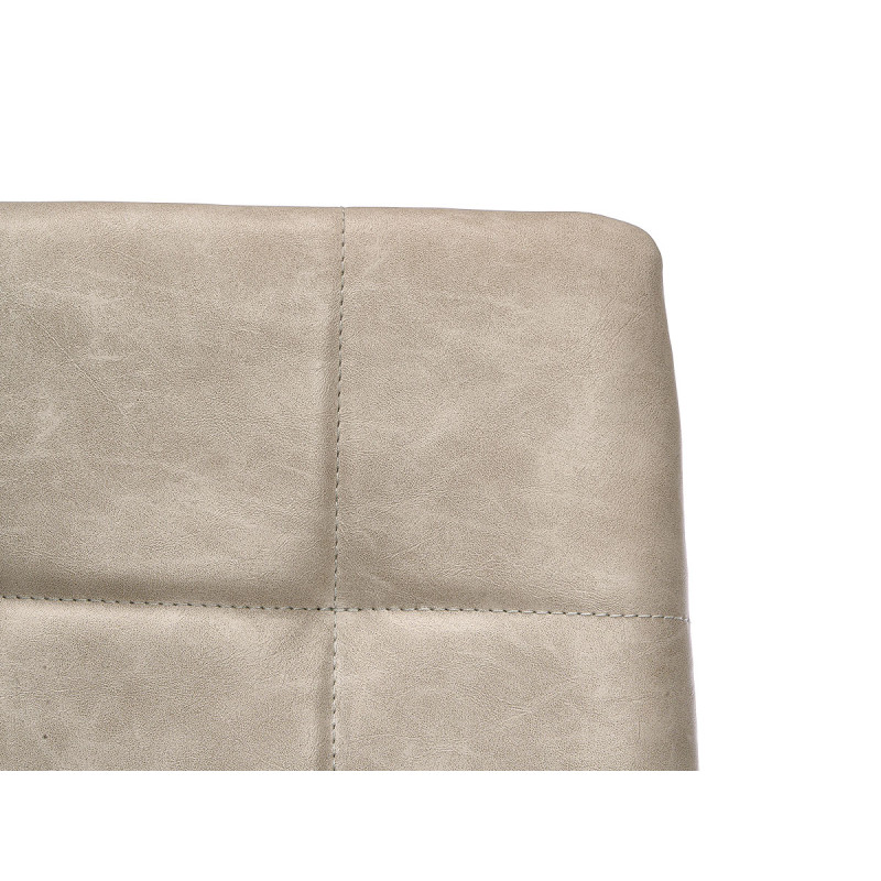 CHAISE EN CUIR GRIS À HAUT DOSSIER