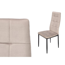 CHAISE HAUT DOSSIER VELOURS GRIS