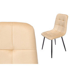 CHAISE LARGE VELOURS BEIGE