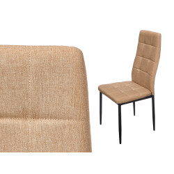 CHAISE À DOSSIER HAUT EN TOILE BEIGE