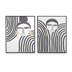QUADRO TELA CORNICE NERA DONNA RIGA ASS 2