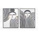 BLACK CANVA FRAME WOMAN STRIPE ASSORTED 2
