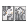 TABLEAU TOILE CADRE NOIR FEMME RAYURE ASSORT 2 