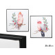 TABLEAU TOILE CADRE NOIR OISEAUX ASSORT 2 